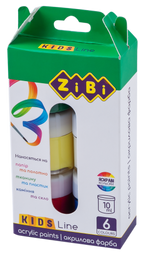 Акрилові фарби ZiBi Kids Line, 6 кольорів (ZB.6660)