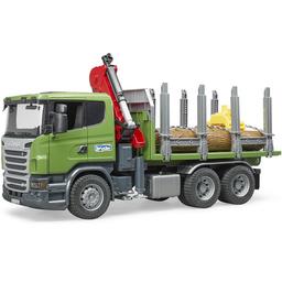 Трактор Bruder лесовоз Scania с краном и бревнами, 1:16 (03524)