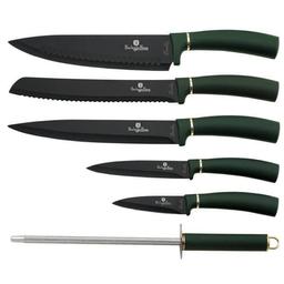 Набір ножів Berlinger Haus Emerald Collection з підставкою, 7 предметів, темно-зелений (BH 2525)