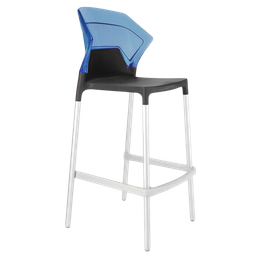 Барный стул Papatya Ego-S, серый с синим (4823052301378)