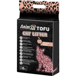 Соевый наполнитель для кошачьего туалета AnimAll Тофу, с ароматом персика, 6 л