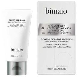Двойное очищающее средство для лица Bimaio Cleanser Duo Gel + Exfoliating Mask, 200 мл