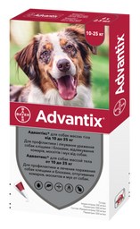 Капли Bayer Адвантикс от блох и клещей, для собак от 10 до 25 кг, 1 пипетка