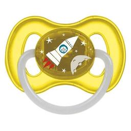 Пустышка латексная Canpol Babies Space, круглая, 0-6 мес., желтый (23/221_yel)