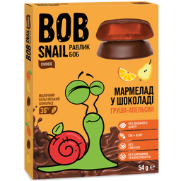 Фруктовый мармелад Bob Snail Груша-Апельсин в бельгийском молочном шоколаде 54 г
