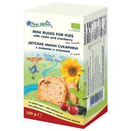 Пшеничные мини-сухарики Fleur Alpine с изюмом и клюквой, 100 г