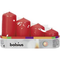 Свечи Bolsius столбик, красный, 4 шт. (806741)