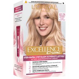 Стійка крем-фарба для волосся L'Oreal Paris Excellence Creme відтінок 10.21 (світло-світло-русявий перламутровий) 192 мл