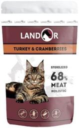 Влажный корм для стерилизованных котов Landor, индейка с клюквой, 85 г