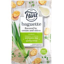 Сухарики Flint Baguette Пшеничні зі смаком вершків і цибулі 60 г (860533)