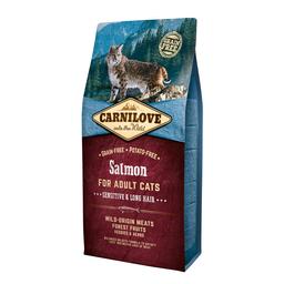 Сухой корм для кошек с чувствительным пищеварением Carnilove Cat Salmon Sensitive&Long Hair, с лососем, 6 кг