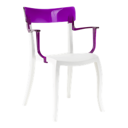 Крісло Papatya Hera-K, біле сидіння, верх прозоро-пурпурний (289931)