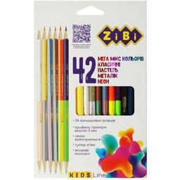 Олівці кольорові ZiBi Kids Line 36 шт. 42 кольори (ZB.2443)