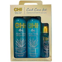 Набор CHI Aloe Vera Curl Care Kit для ухода за кудрями (шампунь 340 мл + кондиционер 340 мл + масло 89 мл)