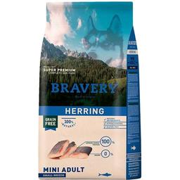 Сухий корм для дорослих собак дрібних порід Bravery Herring Mini Adult, з оселедцем, 2 кг