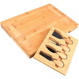 Бамбукова дошка Supretto для подачі та сервірування сиру з набором ножів (83090001)