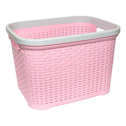 Кошик для білизни Irak Plastik під ротанг, 35 л, рожевий (SP240)