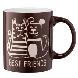 Чашка Ardesto Best friends, 330 мл, коричневый (AR3471BR)