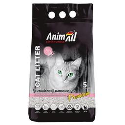 Бентонітовий наповнювач для котячого туалету AnimAll, з ароматом дитячої пудри, 5 л, білий