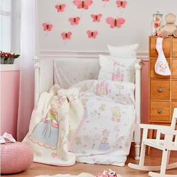 Дитячий плед в ліжечко Karaca Home Princes, 120х100 см, рожевий (2000022087117)