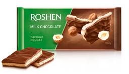 Шоколад молочный Roshen с ореховой нугой, 90 г (687054)