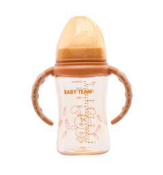 Пляшечка для годування Baby Team, з широким горлечком, 240 мл, персиковий (1090)