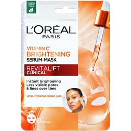 Тканинна маска L'Oreal Paris Revitalift Clinical, для надання сяяння шкірі, з вітаміном С, 26 г (AA544300)
