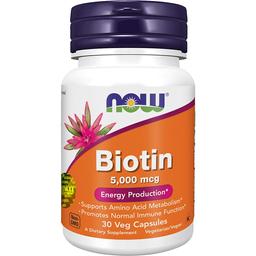 Біотин Now Foods Biotin 5000 мкг 30 капсул