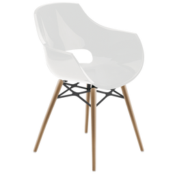 Кресло Papatya Opal-Wox, рама натуральный бук, белый (299527)