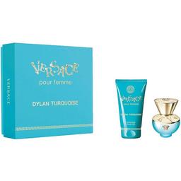 Подарочный парфюмированный набор Versace Pour Femme Dylan Turquoise, Туалетная вода, 30 мл+Парфюмированный гель для ванны и душа, 50 мл