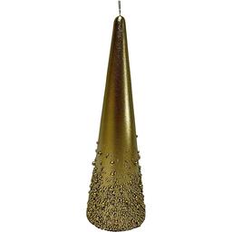 Свічка новорічна парафінова Novogod'ko Ялинка конусна 20х5 см золота (974674)
