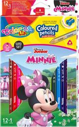 Карандаши цветные Colorino Minnie, трехгранные, с точилкой, 12 шт., 13 цветов (90614PTR)