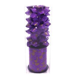 Набор для декора подарков D1 Offtop, лента и бант, фиолетовый (835018)