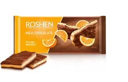 Шоколад молочний Roshen з апельсиновою нугою, 90 г (769353)