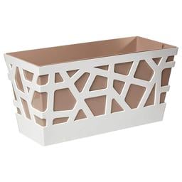 Вазон Idel Flowerbox, 40 см, коричневый с белым (730027)