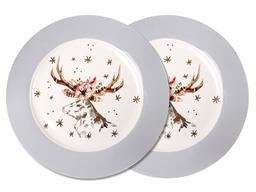 Набор тарелок Lefard Рождественский олень, 19 см, белый, 2 шт (924-663)