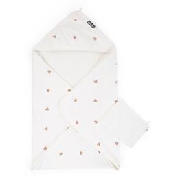 Полотенце с капюшоном Childhome Hearts, 80x80 см, белое (CCBCJOH)