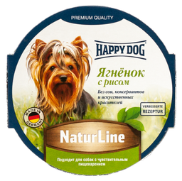 Вологий корм для собак Happy Dog Schale NaturLine LammReis, паштет з ягням та рисом, 85 г (1002724)