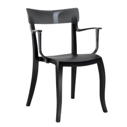 Кресло Papatya Hera-K, черное сиденье, верх прозрачно-дымчатый (289672)