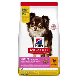 Сухий корм для дорослих собак малих і мініатюрних порід Hill’s Science Plan Adult Light Small&Mini, для схильних до зайвої ваги, з куркою, 6 кг (604320)