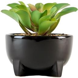 Горщик зі штучною рослиною МВМ My Home, 12 см, чорний (DH-FLOWERS-14 S GREEN/BLACK)