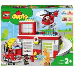 Конструктор LEGO DUPLO Town Пожежне депо та гелікоптер 117 деталей (10970)