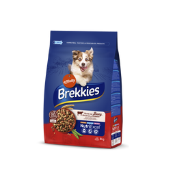 Сухой корм для взрослых собак всех пород Brekkies Dog Beef, с говядиной, 3 кг