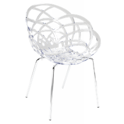 Кресло Papatya Flora-ML, прозрачное сиденье, ножки хром (286374)