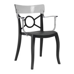 Кресло Papatya Opera-K, сиденье черное, верх прозрачно-чистый (288811)