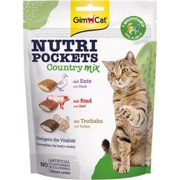 Ласощі для котів GimCat Nutri Pockets Country Mix з качкою, яловичиною та індичкою, 150 г