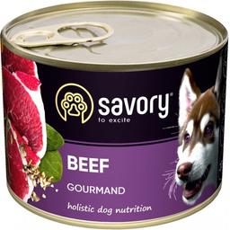 Влажный корм для взрослых собак всех пород Savory Dog Gourmand, с говядиной, 200 г