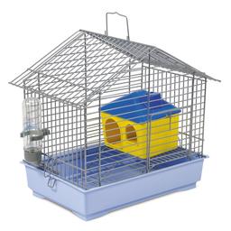 Клітка для гризунів Природа Джунгарик з будиночком, сріблястий з блакитним, 30х20х24 см (PR241518)