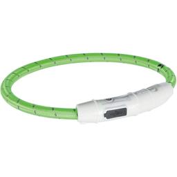 Ошейник для собак Trixie, USB, светящийся, 45 см, зеленый