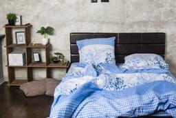 Комплект постельного белья Ecotton, твил-сатин, двуспальный, 210х175 см, синий (19640)